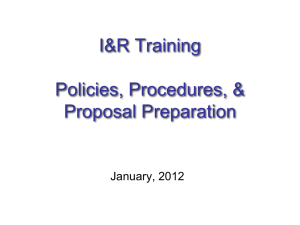 Income and Recharge Policies and Procedures Training