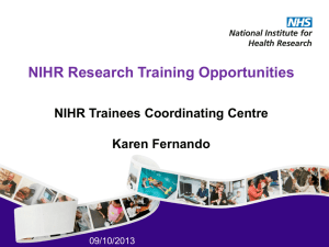 Karen Fernando NIHR Research Training Opportunities, NIHR