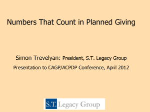 Numbers That Count in Planned Giving