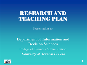 Research and Teaching Plan