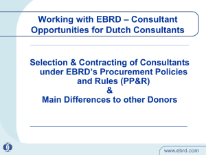 EBRD PP&R and Selection of Consultants
