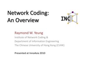 Network Coding Theory - Institute of Network Coding