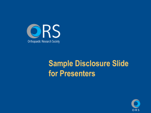 Sample Disclosure Slide for Presenters Presentation Title