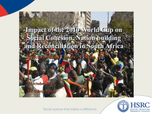 Impact of the 2010 World Cup on Social Cohesion, Nation building