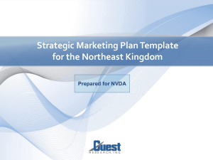 Strategic Destination Marketing Plan Template for NEK