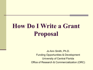 Writing a Research Proposal - University of Central Florida
