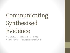 Communicating synthesised evidence (Michelle Burns