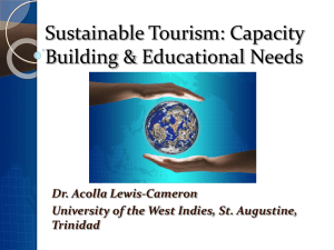 Sustainable Tourism: Capacity Building & Educational Needs