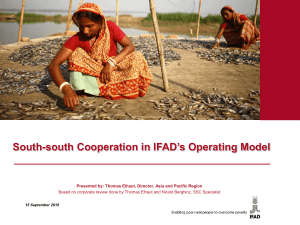 South-South Cooperation in IFAD`s operating model