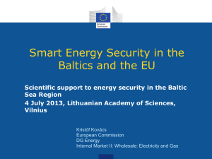 Scientific support to energy security in the Baltic Sea Region 4 July
