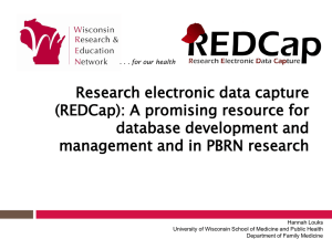 Research electronic data capture (REDCap)