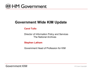 Government wide KIM update