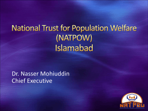 Title of Presentation - National Trust for Population Welfare