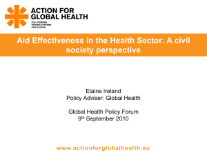 Delivering Effective Aid for Health: International Health