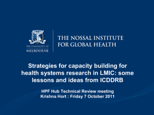 Strategies for capacity building for health systems research in LMIC