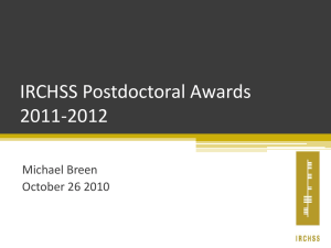IRCHSS Postgraduate Awards 2011-2012