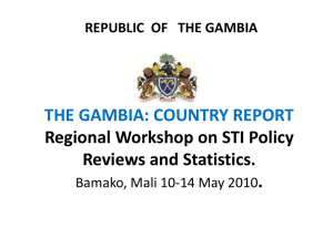 REPUBLIC OF THE GAMBIA THE GAMBIA: DRAFT COUNTRY