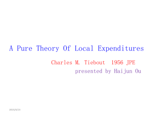 A Pure Theory Of Local Expenditures