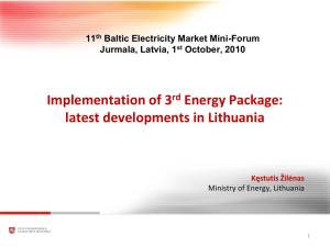 Implementation of 3rd Energy Package