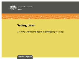 Saving lives: AusAID`s approach to health in developing countries