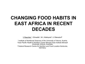 CHANGING FOOD HABITS IN EAST AFRICA IN RECENT