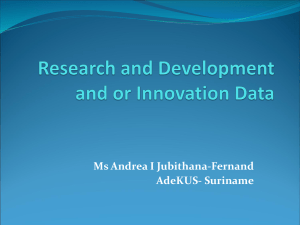 Research and Development and or Innovation Data