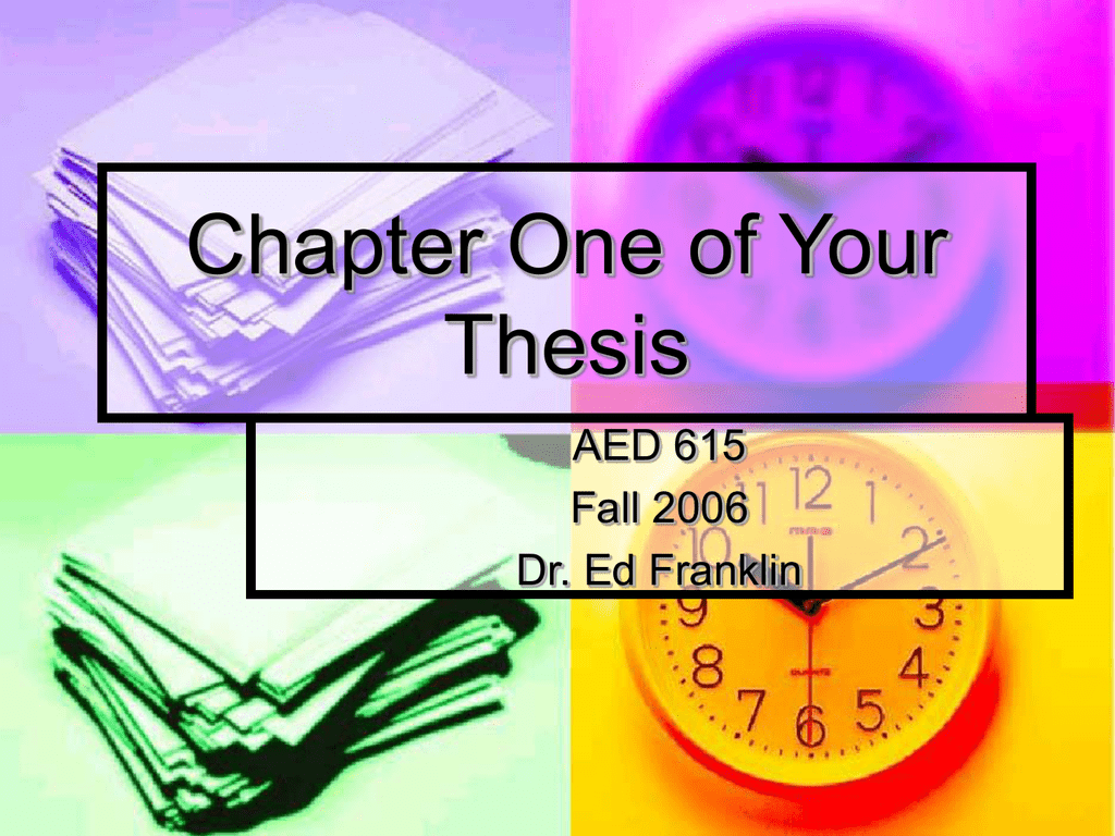 thesis chapter 1 background of the study