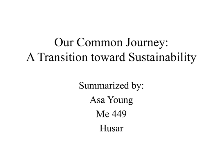our common journey a transition toward sustainability