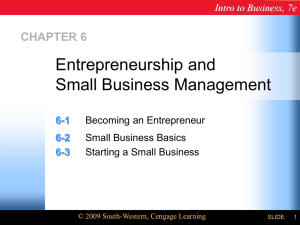 Entrepreneurship and Small Business Management