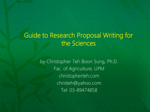Research Proposal Writing for the Sciences