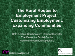 The Rural Routes to Employment Project: Customizing