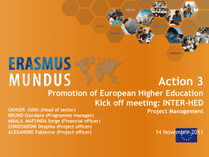 Project officer - Erasmus Mundus