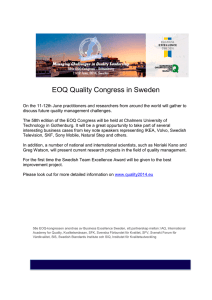 EOQ Quality Congress in Sweden
