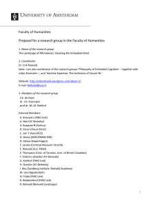 Faculty of Humanities Proposal for a research group in the Faculty of