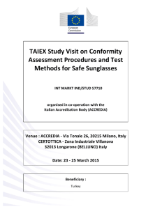 TAIEX Study Visit on Conformity Assessment Procedures