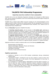 TALENTS FVG Fellowship Programme