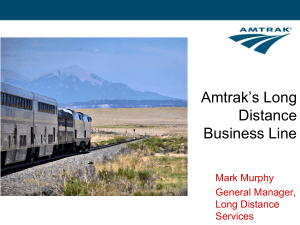 P&L responsibility for all Amtrak Long Distance services