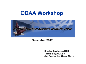 ODAA Workshop Training December 2012