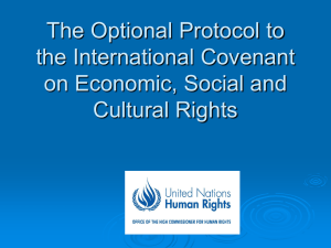 The Optional Protocol to the International Covenant on - ESCR-Net