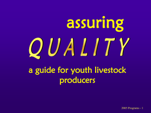 Pork Quality Assurance - UNL Animal Science Assuring Quality
