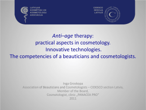 Anti–age therapy: practical aspects in cosmetology. Innovative