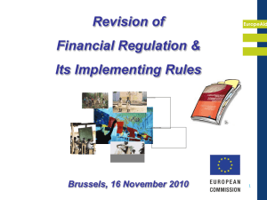 Aidco presentation : Revision of the financial regulations