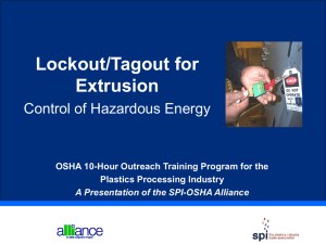 Lockout/Tagout for Extrusion
