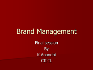 Brand Management - CII Institute of Logistics