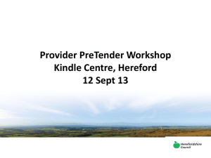 Provider PreTender workshop presentation