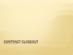 Contract Close-Out