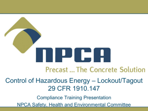 Control of Hazardous Energy - National Precast Concrete Association
