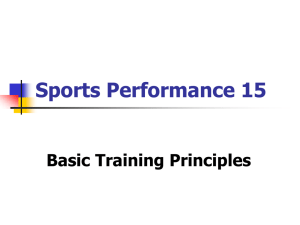Basic Training Principles
