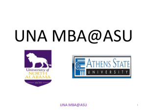 Invest in Yourself with an MBA from UNA at Athens State University