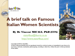 A brief talk on Famous Italian Women Scientists